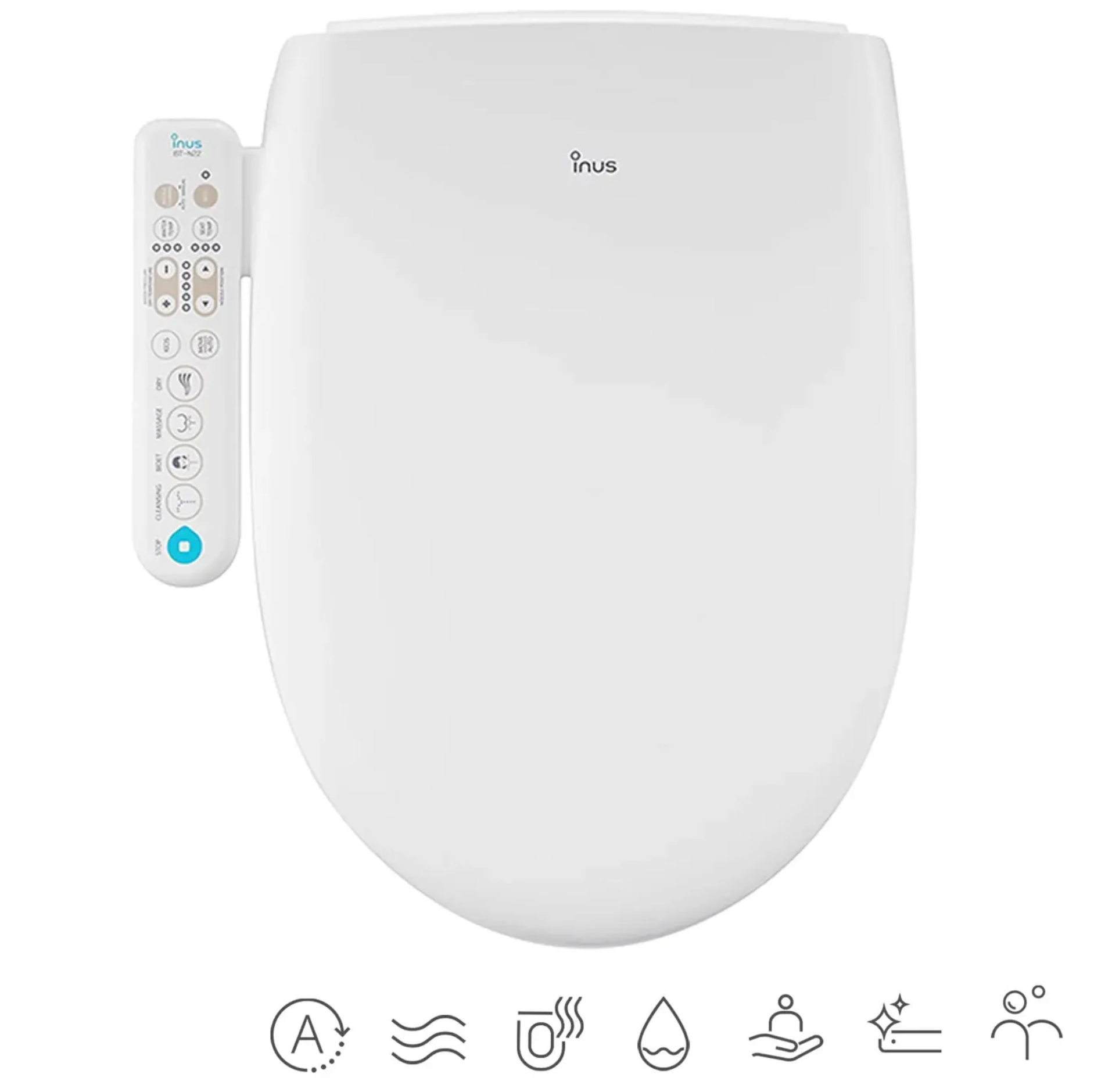 Inus N22 Electronic Bidet Heated Seat & Dryer, Elongated - Gallery 9