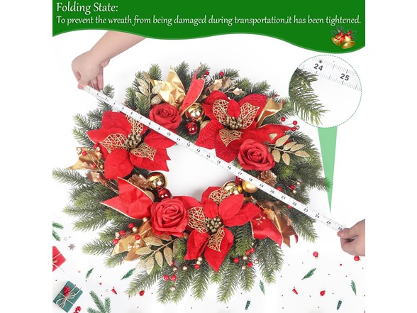 TISEMENT Christmas Wreaths for Front Door