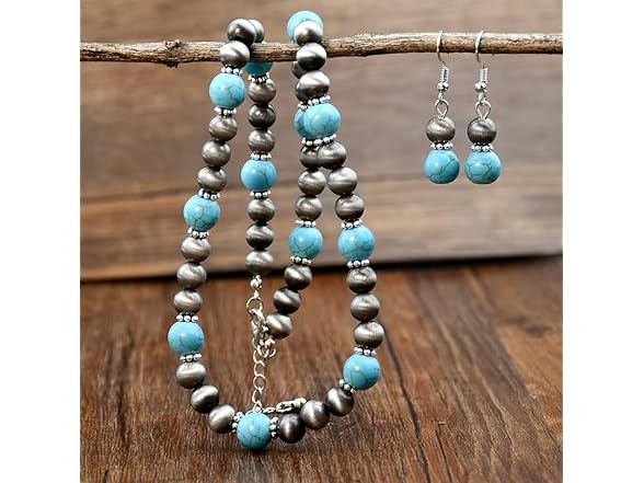 Navajo Turquoise Earring and Necklace