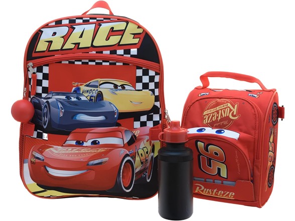(4 Piece) 16'' Disney Cars Backpack