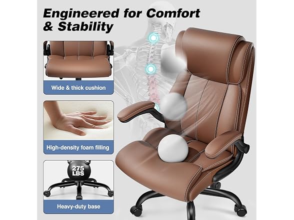 BESTFAIR W0893 Office Chair OC001 Brown (Open Box)