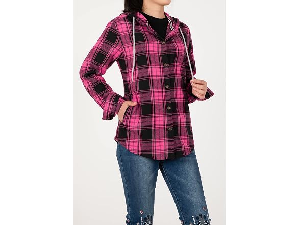 Zenthace Women (XXL) Hooded Flannel Jacket