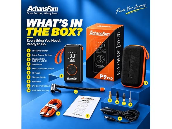 Achansfam P9 Pro Portable Tire Inflator
