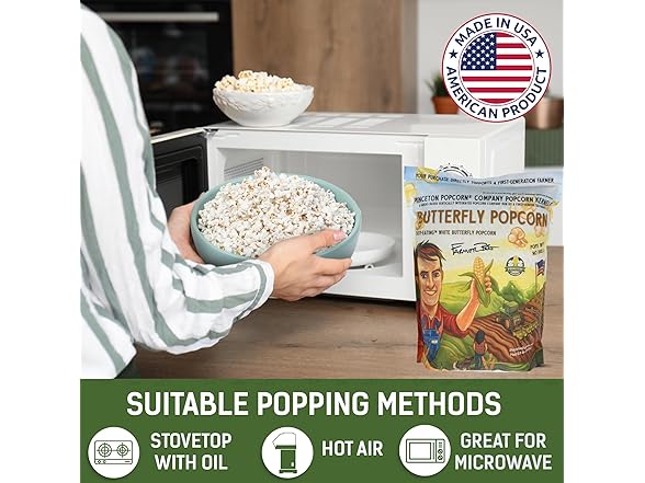 White Butterfly Hulless Popcorn Kernels