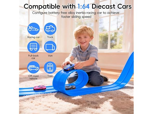 15 ft Flexible Race Track - Blue