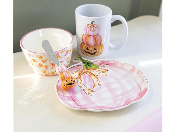 Boston International Small Ceramic Bowl and Spreader Serving Set