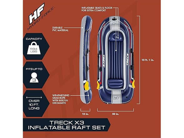 Bestway Hydro-Force Treck X3 Raft 3 Person