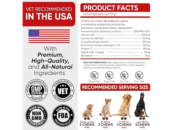 ROROCA Dog Allergy Relief Chews - Anti