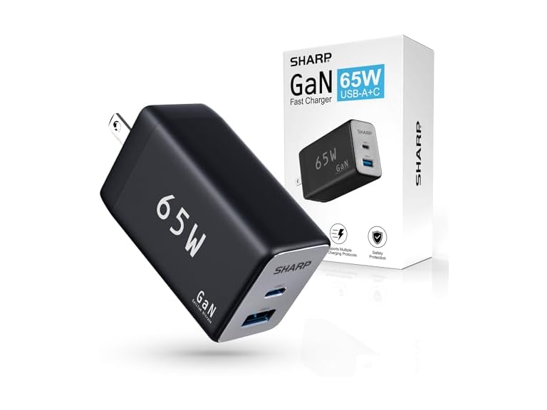 Sharp 65W 2-Port USB-C GaN Charger