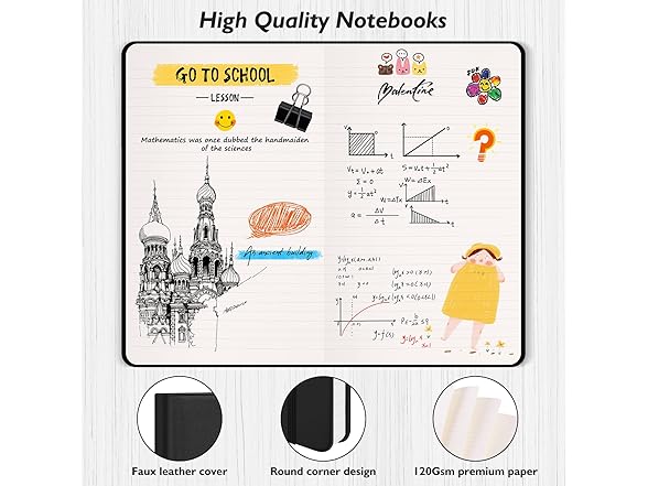 Huhuhero Lined Journal, Matte Black