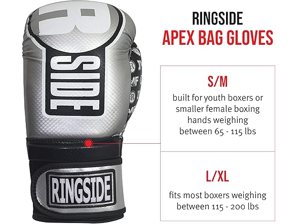 Ringside Adult FTG1 Apex Bag Gloves, L/XL
