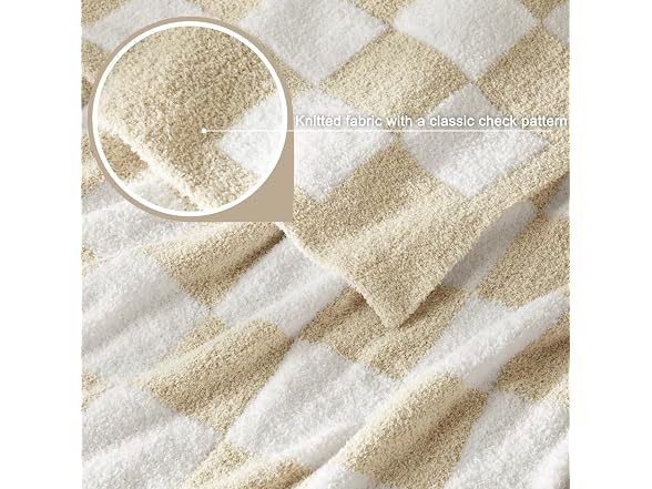 Whale Flotilla Checkered Knit Blanket