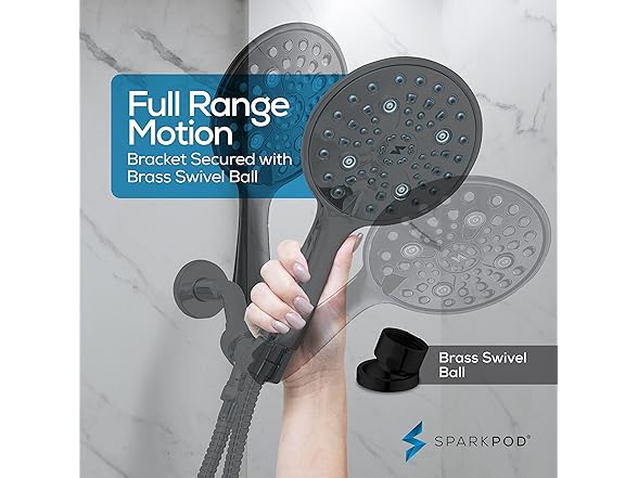 6" Handheld Shower Head 6-Spray 70" Hose