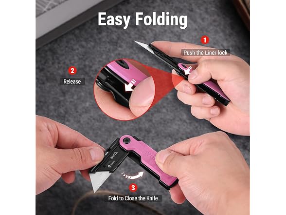 WORKPRO Folding Utility Knife,Pink