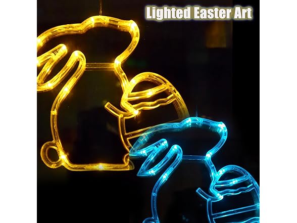 Easter Window Lights Hanging Bunny
