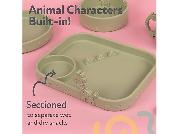 Nuby Giraffe Silicone Rectangle Plate