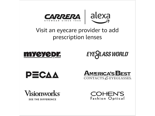 (NEW) Carrera Smart Glasses with Alexa Smart audio glasses, Sprinter black frames with blue light filtering lenses