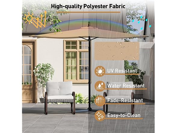 COSIEST 9 x 11.5FT Offset Patio Umbrella, Cantilever Hanging