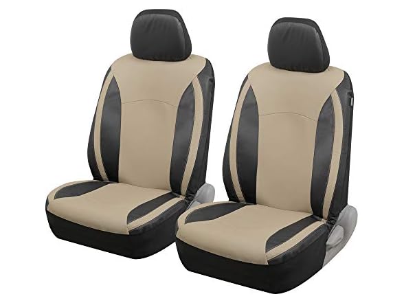 Motor Trend Motor Trend Beige Faux Leather Car Covers for Fr