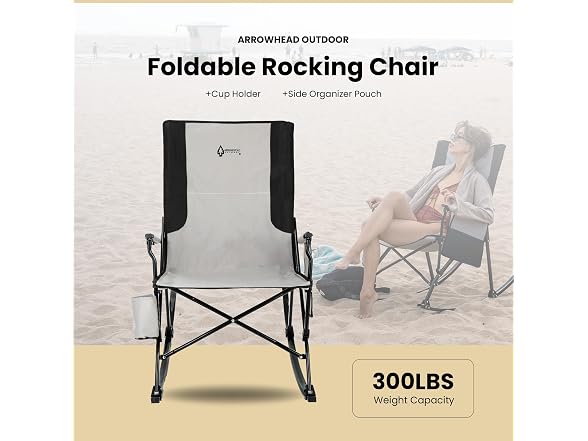 Foldable Rocking Camp Chair, Large Cup Holder
