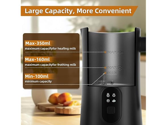 MUMAO Milk Frother, 4-in-1 Electric Milk Steamer