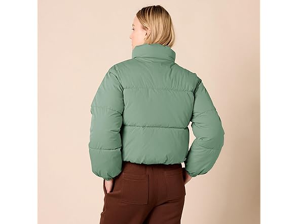 Amazon  Essentials Cropped Puffer Jacket Sage Green 3X