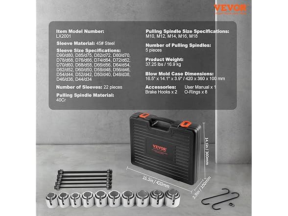 VEVOR 27 PCS Pull and Press Sleeve Kit