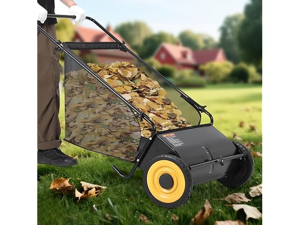 GAOMON 26-Inch Push Lawn Sweeper, Black