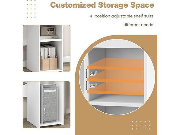 Tangkula White Desk with Drawer