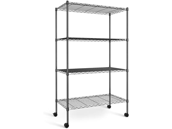Simple Deluxe Heavy Duty 4-Shelf Black Storage Shelving Unit