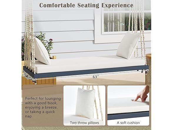 Merax Heavy Duty 400 LBS Patio Wooden Porch Swing
