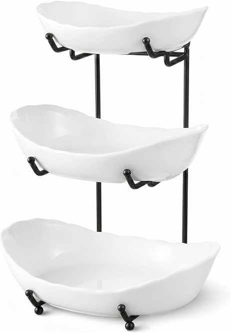 HOMKULA 3 Tier Ceramic Fruit Basket - Gallery 11