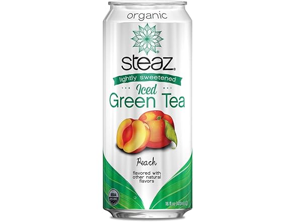 12Pk Steaz Organic Iced Green Tea, Peach