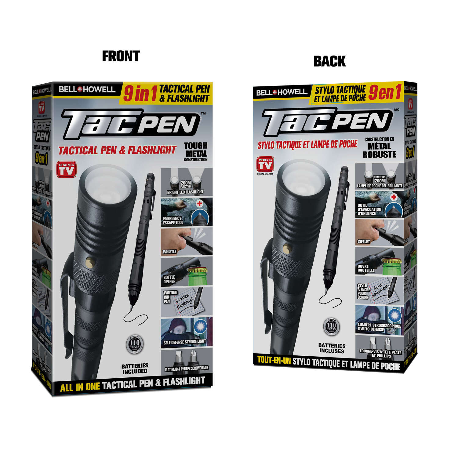 1, 2 or 3-Pk Black Retractable Tactical Pen - Gallery 4