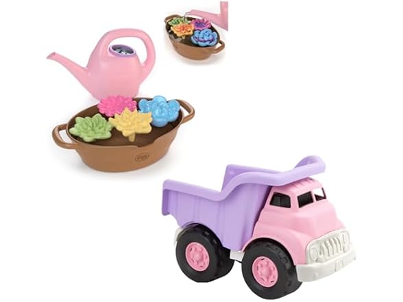 Green Toys Rainbow Bloom & Pink Dump Truck Bundle