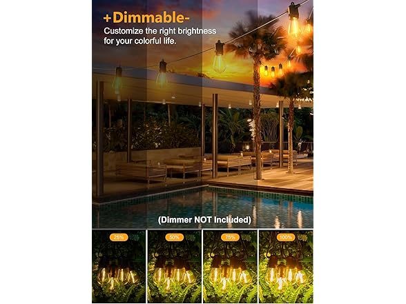 Brightown Outdoor String Lights 35FT
