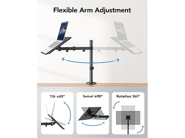 HUANUO Laptop Desk Mount | 17" to 32"