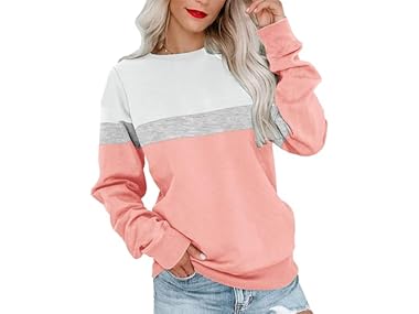 $7.99, Was $39.99, 80% Off! Fkeep Women Crew Neck Sweatshirt Pullover Tops dealfomo