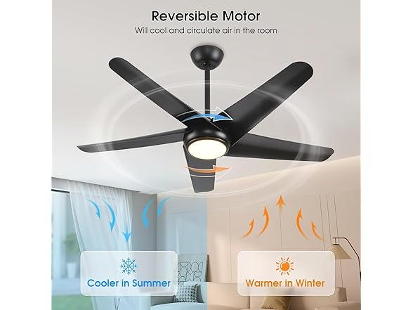 KINDLOV 52in 5-Blade Ceiling Fan with Light