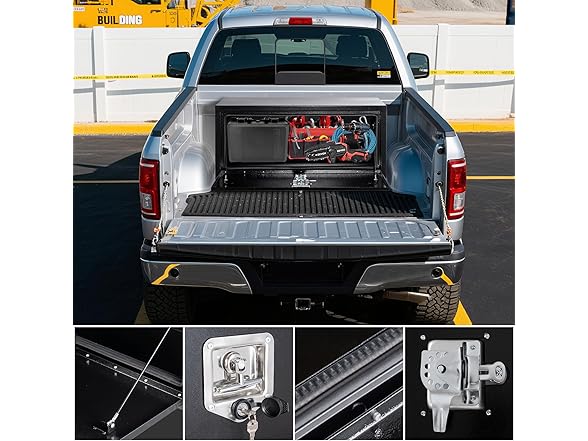 MOVECOM Steel Heavy Duty Truck Bed Tool Box Black