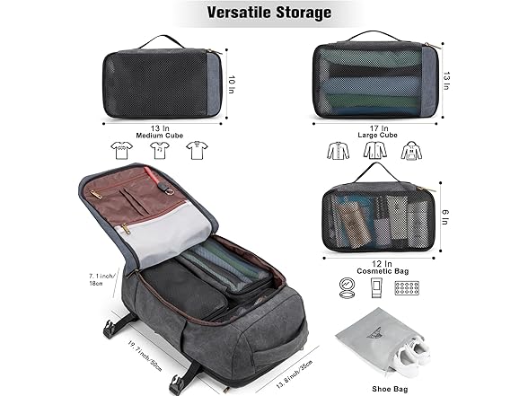Black/Blue 40L Travel Backpack