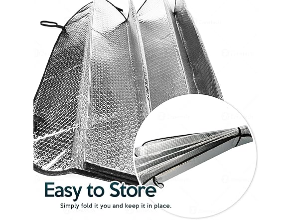 Zone Tech SS0006 Silver Car Foldable Sun Shade Silver