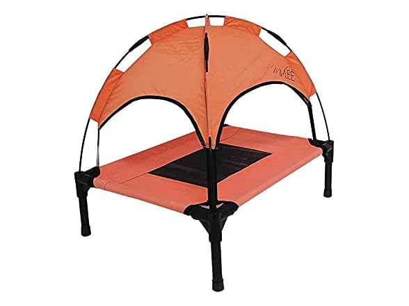 Midlee Salmon Dog Cot with Canopy (24" x 30")