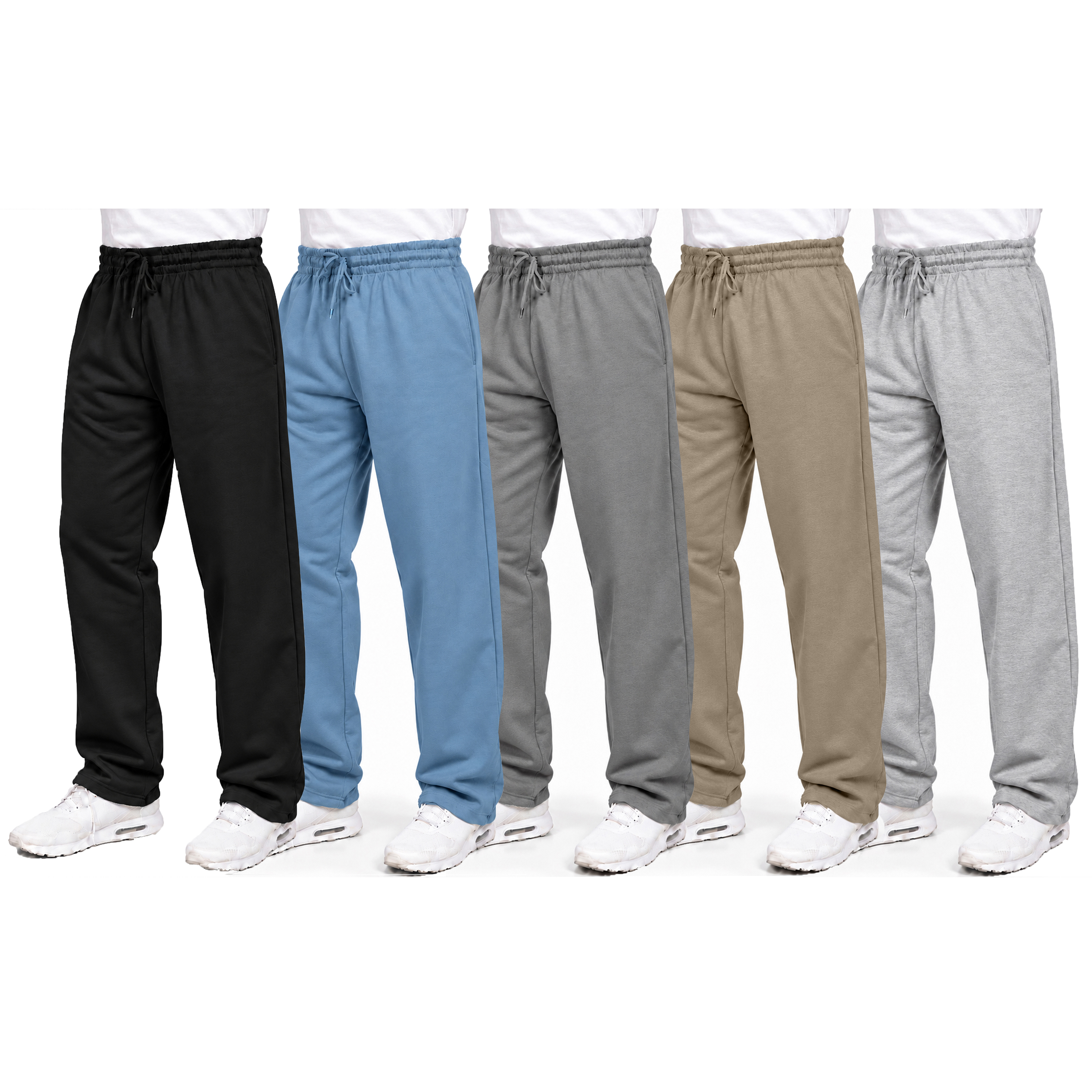 4Pk Mens Open Bottom Sweatpants - Gallery 14