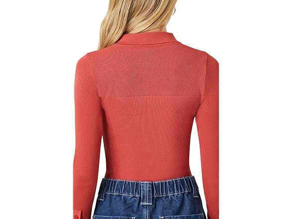 Forever 21 (M) Sweater-Knit Polo Shirt Bodysuit