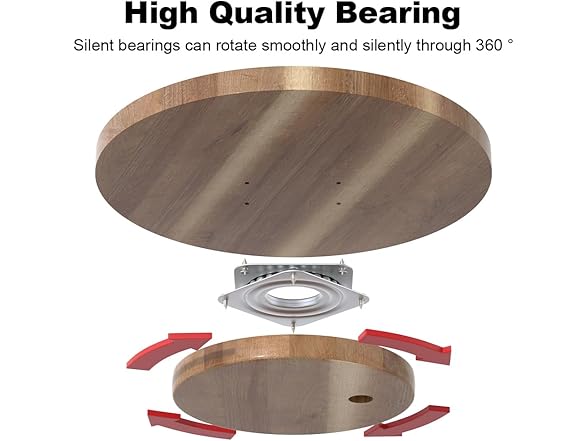 IURRDOP 10 inch Wooden Lazy Susan Turntable