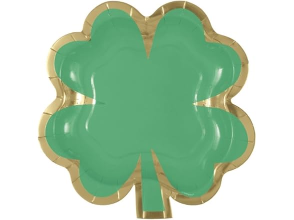Unique Charming Shamrock-Shaped Paper Plates (Pack of 8)