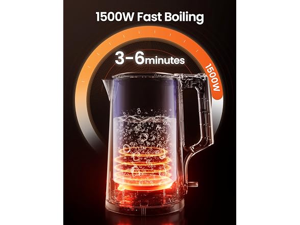 COMFEE' 1.7L Double Wall Electric Tea Kettle - Gallery 6