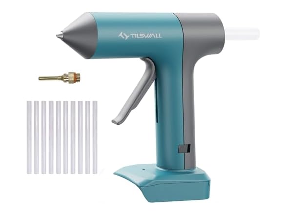 TILSWALL W107 100W Cordless Hot Glue Gun Blue