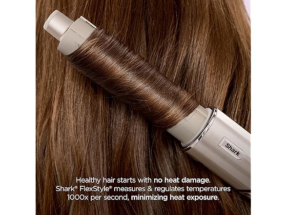 Shark FlexStyle Air Styling & Drying System, Powerful Hair Blow Dryer & Multi-Styler with Auto-Wrap Curlers, Curl-Defining Diffuser, Oval Brush, & Concentrator Attachment, Stone, HD435 (Open Box)